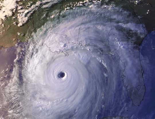 Ураган Katrina. Снимок 28 августа 2005 года (NOAA 15, UTC 23.35)